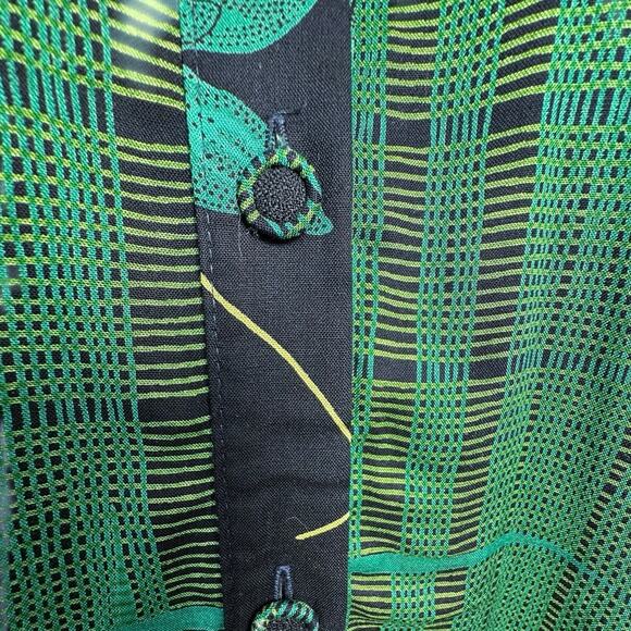 VTG Ali Miles SZ 14 Rayon USA Art-to-wear Button Down Tunic Blouse Geometric - Picture 9 of 16